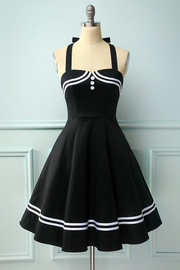 Black 50s Rockabilly Pin Up Dress